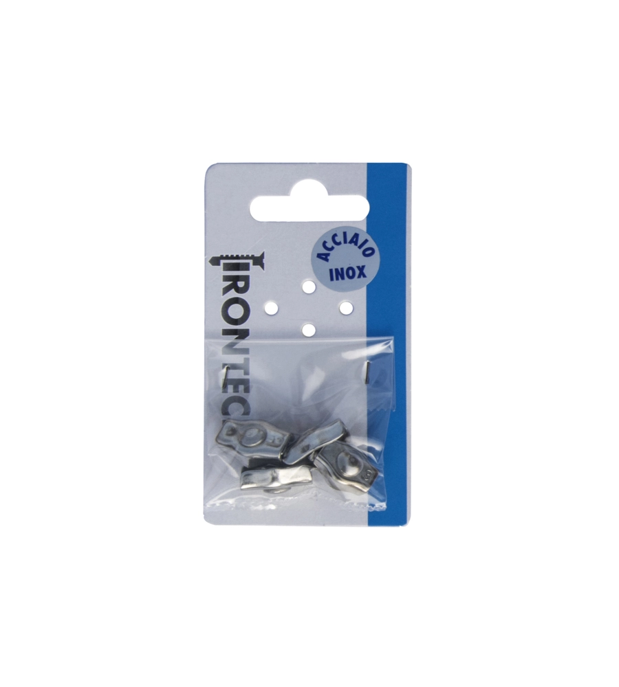 MORSETTO SIMPLEX PER FUNI Ø 3 MM. IN ACCIAIO INOX A4 - AISI 316 - 4 PZ.