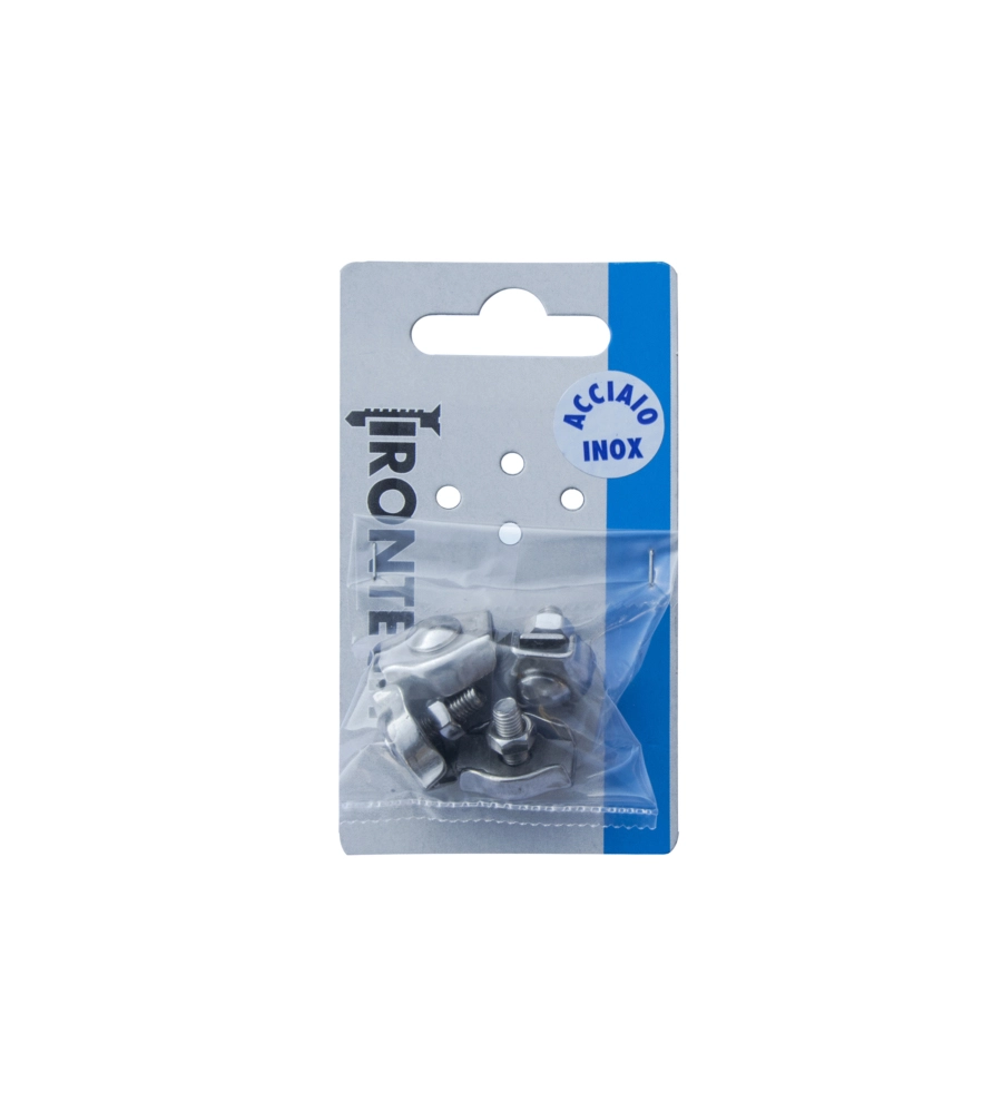 MORSETTO SIMPLEX PER FUNI Ø 4 MM. IN ACCIAIO INOX A4 - AISI 316 - 4 PZ.
