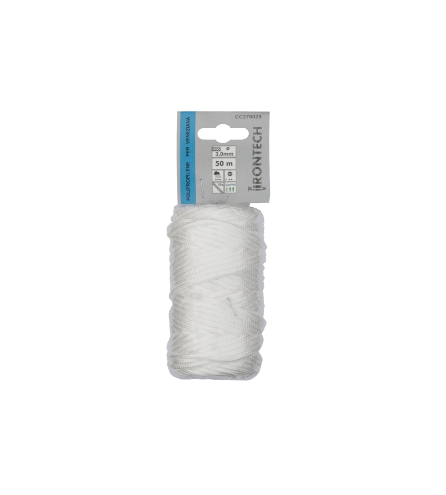 TRECCIA PER VENEZIANA IN POLIPROPILENE Ø 3 MM. BIANCO 50 MT.