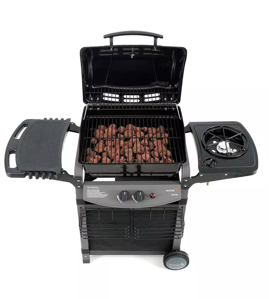 BARBECUE A GAS SOCHEF "PIU SAPORILLO" CON COTTURA A PIETRA LAVICA 2 BRUCIATORI - COD. G20513