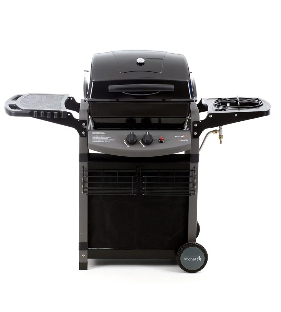 BARBECUE A GAS SOCHEF "PIU SAPORILLO" CON COTTURA A PIETRA LAVICA 2 BRUCIATORI - COD. G20513