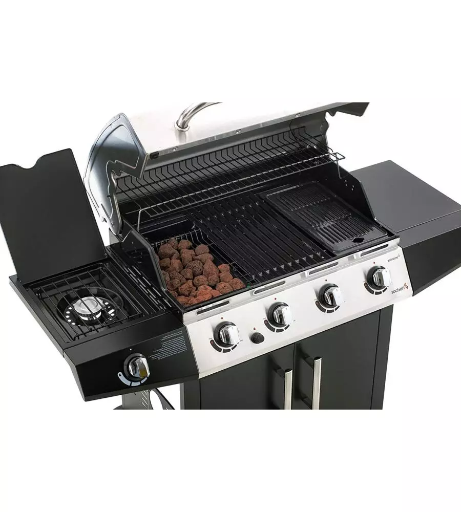 BARBECUE A GAS SOCHEF "GOLOSONE 4" CON COTTURA A PIETRA LAVICA O AUSTRALIANA 4 BRUCIATORI - COD. G43240
