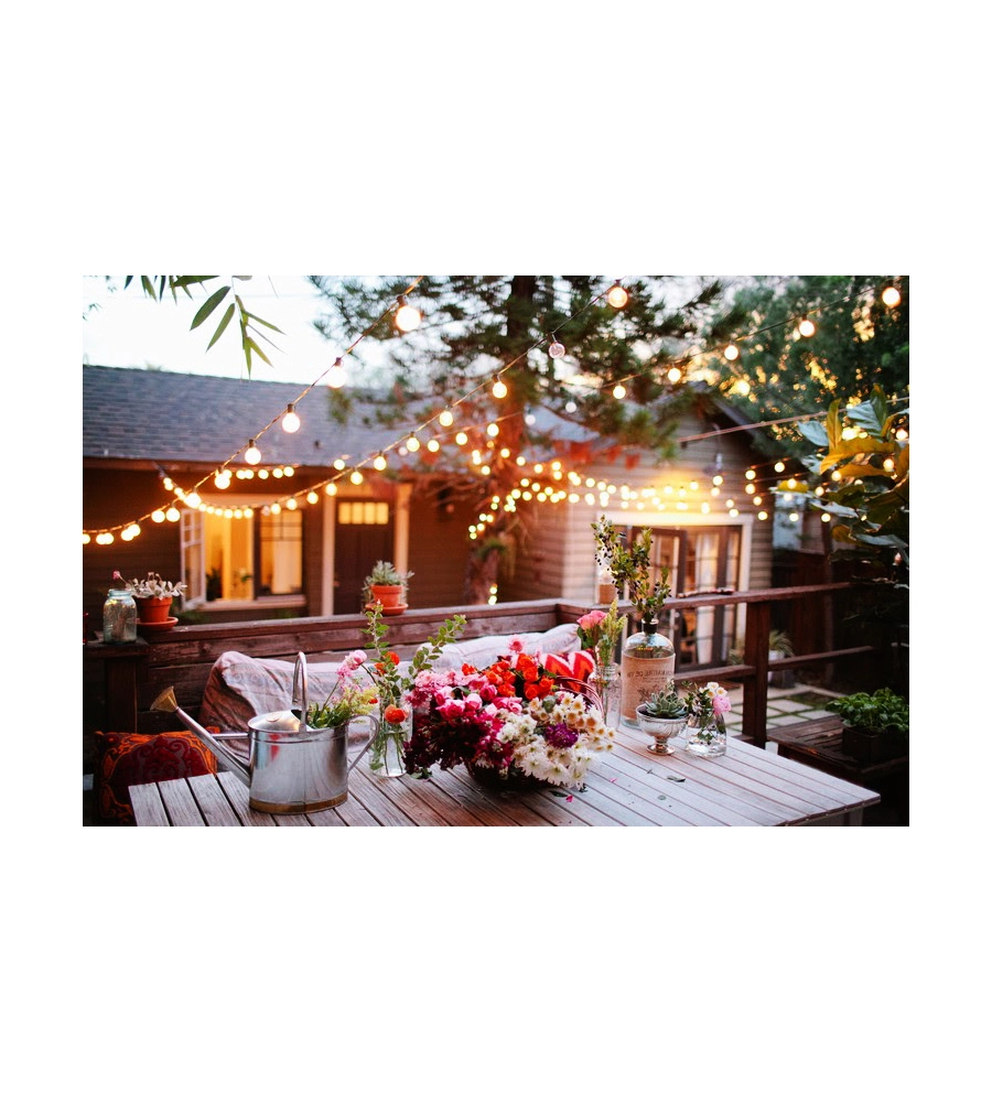 COLLANA LUMINOSA DA ESTERNO "FIESTA" CON 10 LAMPADINE LED, 5 M