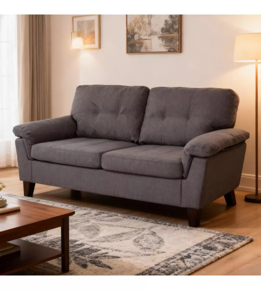 DIVANO "DENVER" 2 POSTI TESSUTO BLU JEANS 145x95x78 CM