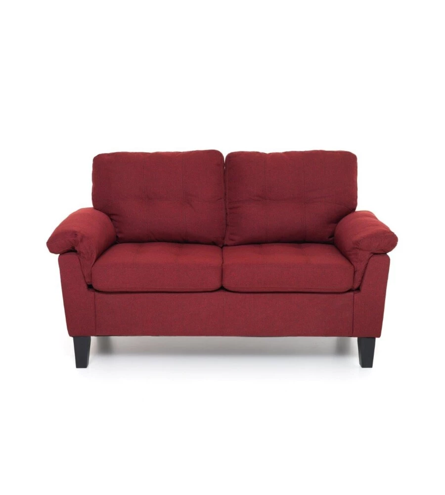 DIVANO "DENVER" 2 POSTI TESSUTO ROSSO, 145X95X78 CM