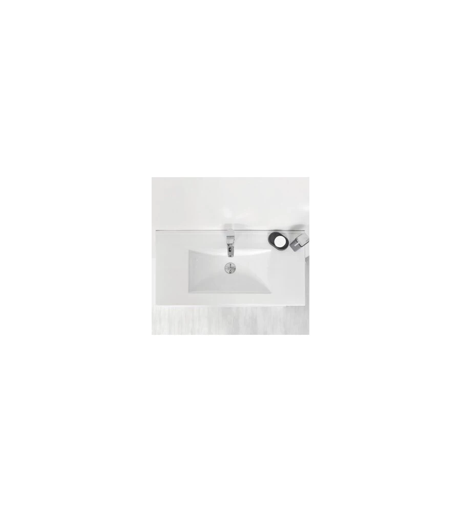 MOBILE BAGNO SOSPESO "FABULA" CON 2 CASSETTI BIANCO LACCATO, 90X47X57 CM