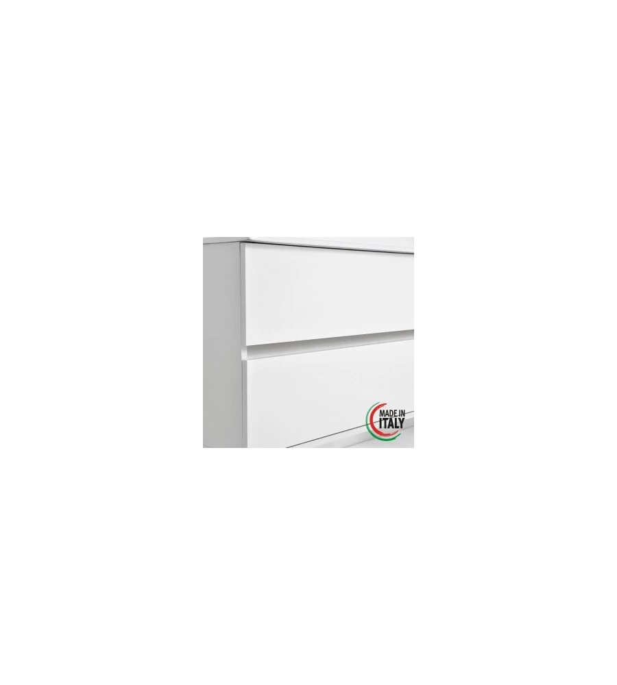 MOBILE BAGNO SOSPESO "FABULA" CON 2 CASSETTI BIANCO LACCATO, 90X47X57 CM