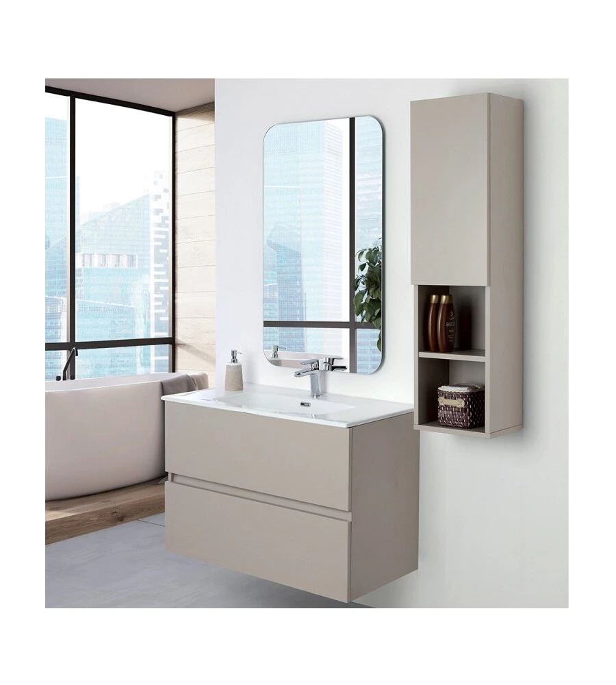 MOBILE BAGNO SOSPESO "PASTELLO" TORTORA, 90X47X60 CM