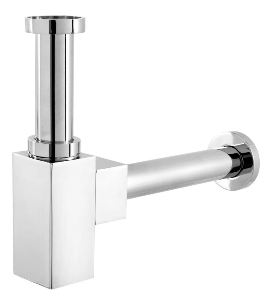 SIFONE QUADRATO IN ACCIAIO CROMATO 1" 1/4.