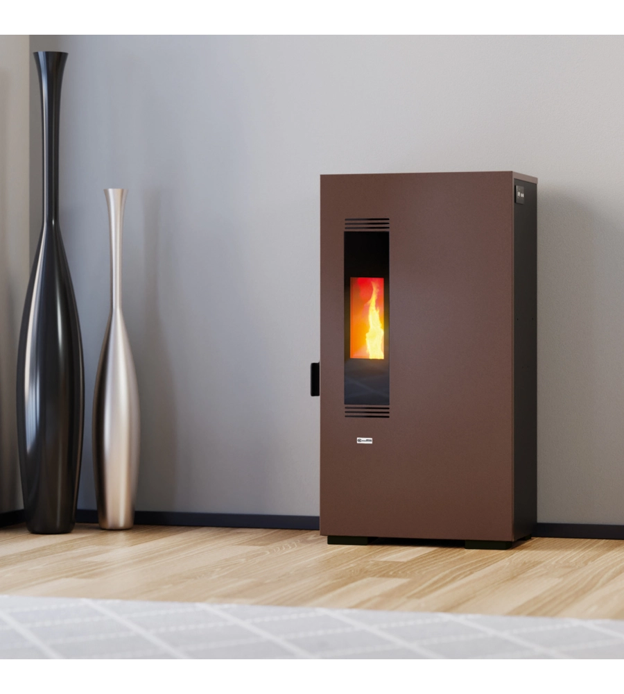 STUFA A PELLET SLIM  CANADIAN STOVE "MINI 5" RUGGINE 4,4 KW