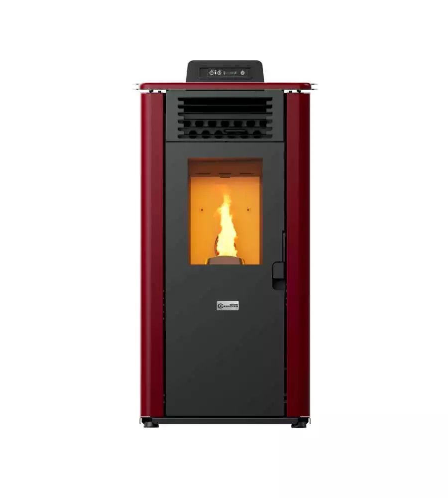 STUFA A PELLET CANALIZZATA CANADIAN STOVE "DESIGN 10C" BORDEAUX 8,7 KW