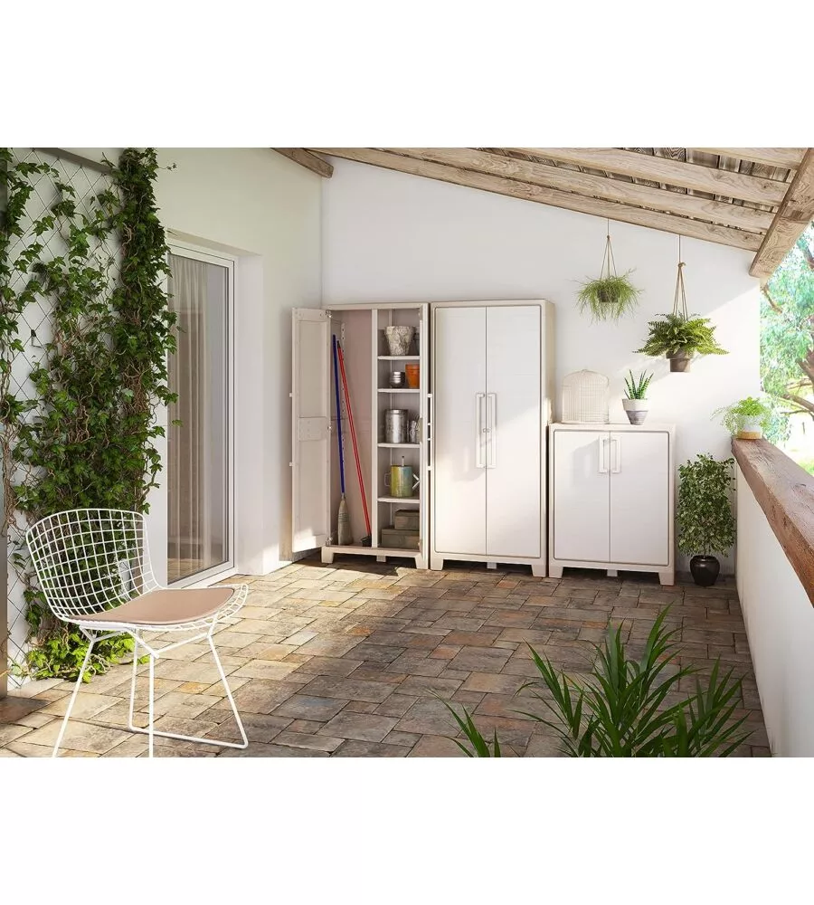 ARMADIO IN RESINA PORTASCOPE KETER "GULLIVER" SABBIA, 80X40X182 CM