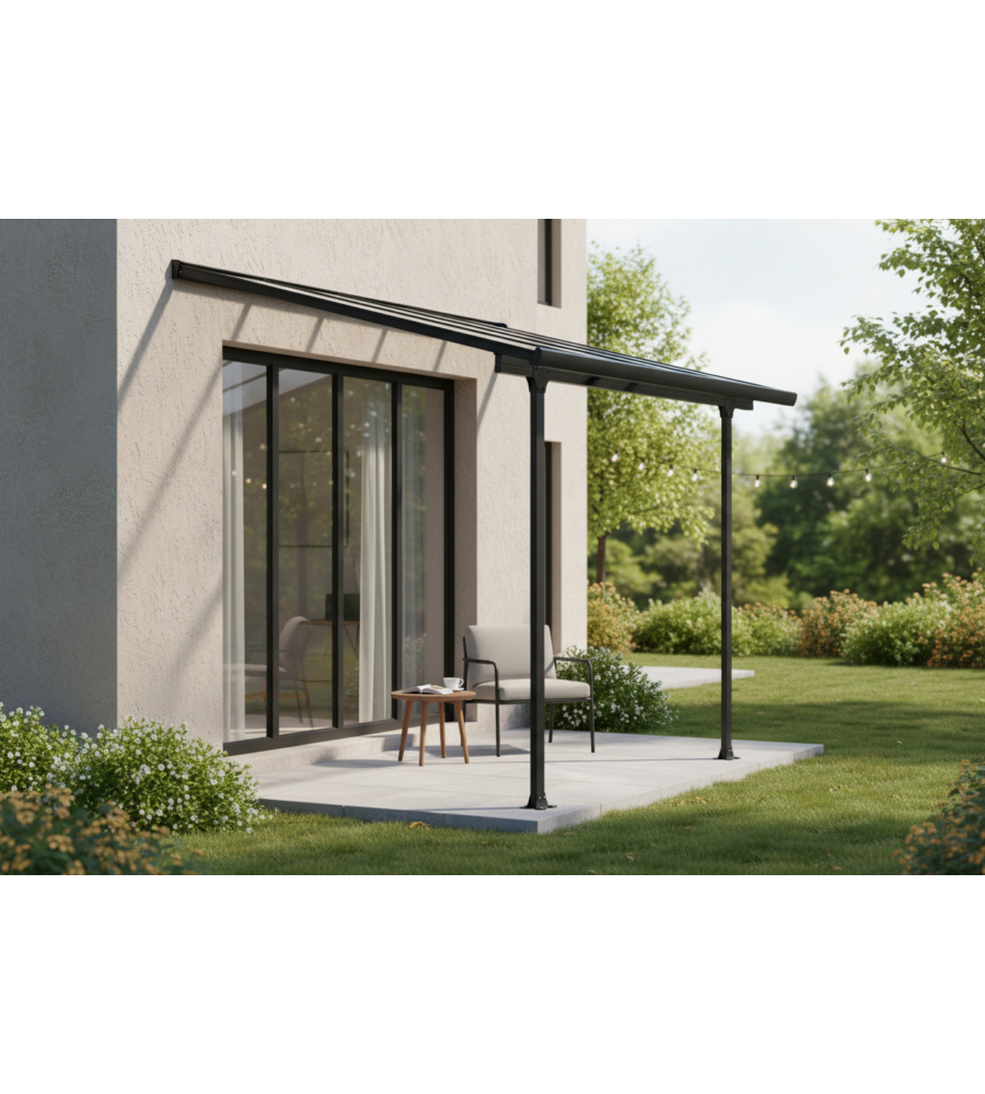 PERGOLA ADDOSSATA DA ESTERNO EUROGARDEN "MEMPHIS" IN ALLUMINIO 303X295X305 CM