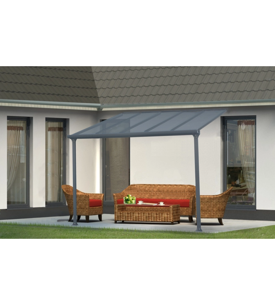 PERGOLA ADDOSSATA DA ESTERNO EUROGARDEN "MEMPHIS" IN ALLUMINIO 303X295X305 CM