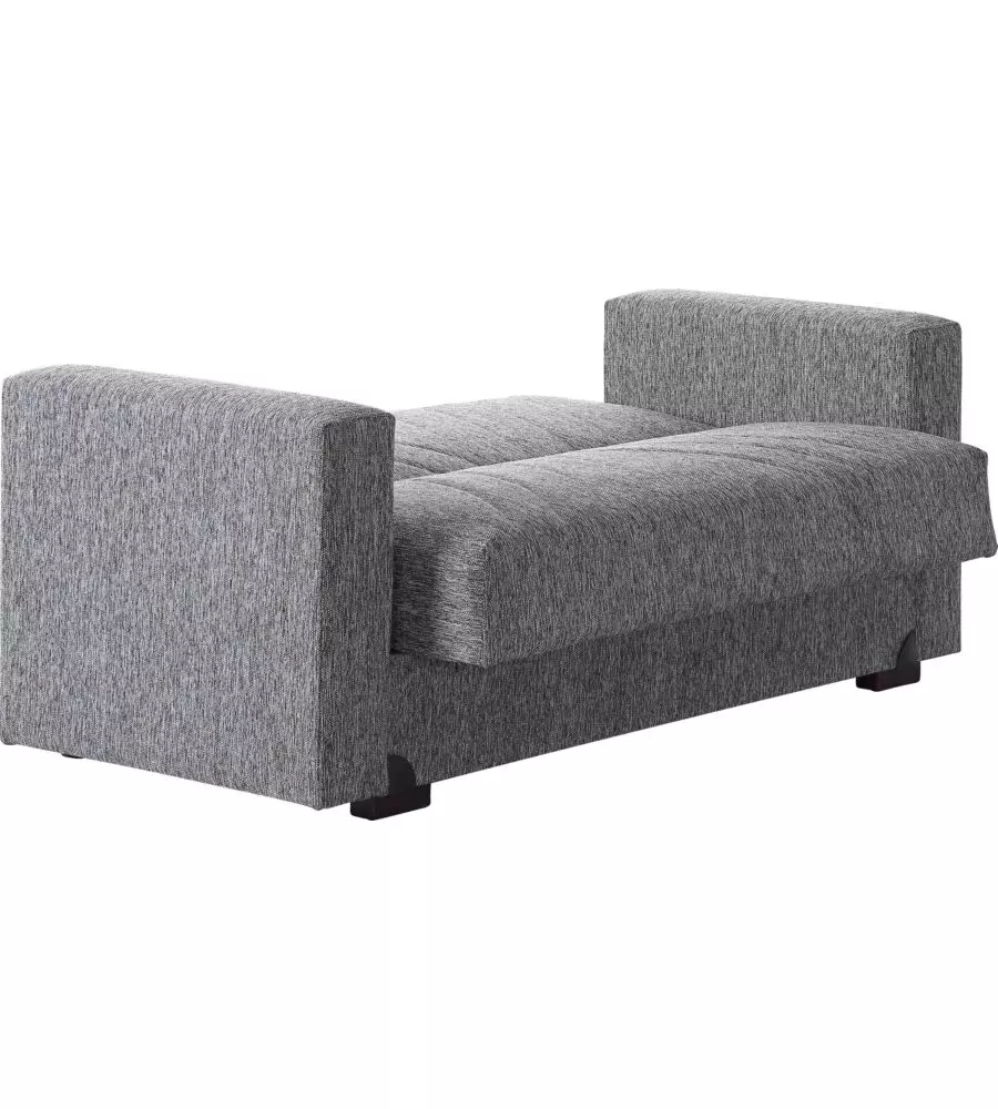 DIVANO LETTO "MALI" 2 POSTI CON CASSETTONE IN TESSUTO GRIGIO, 152x74x83 CM
