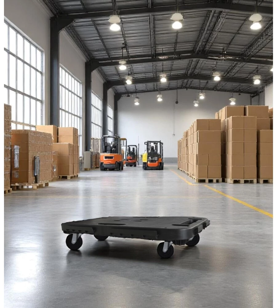 PEDANA A CARRELLO CON RUOTE PORTATA 300KG 480X290X38 MM