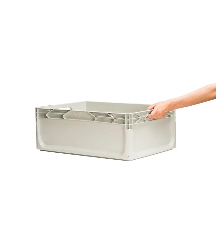 CONTENITORE MODULARE IMPILABILE ARTPLAST "EUROBOX" IN POLIPROPILENE GRIGIO 60X40X22 CM
