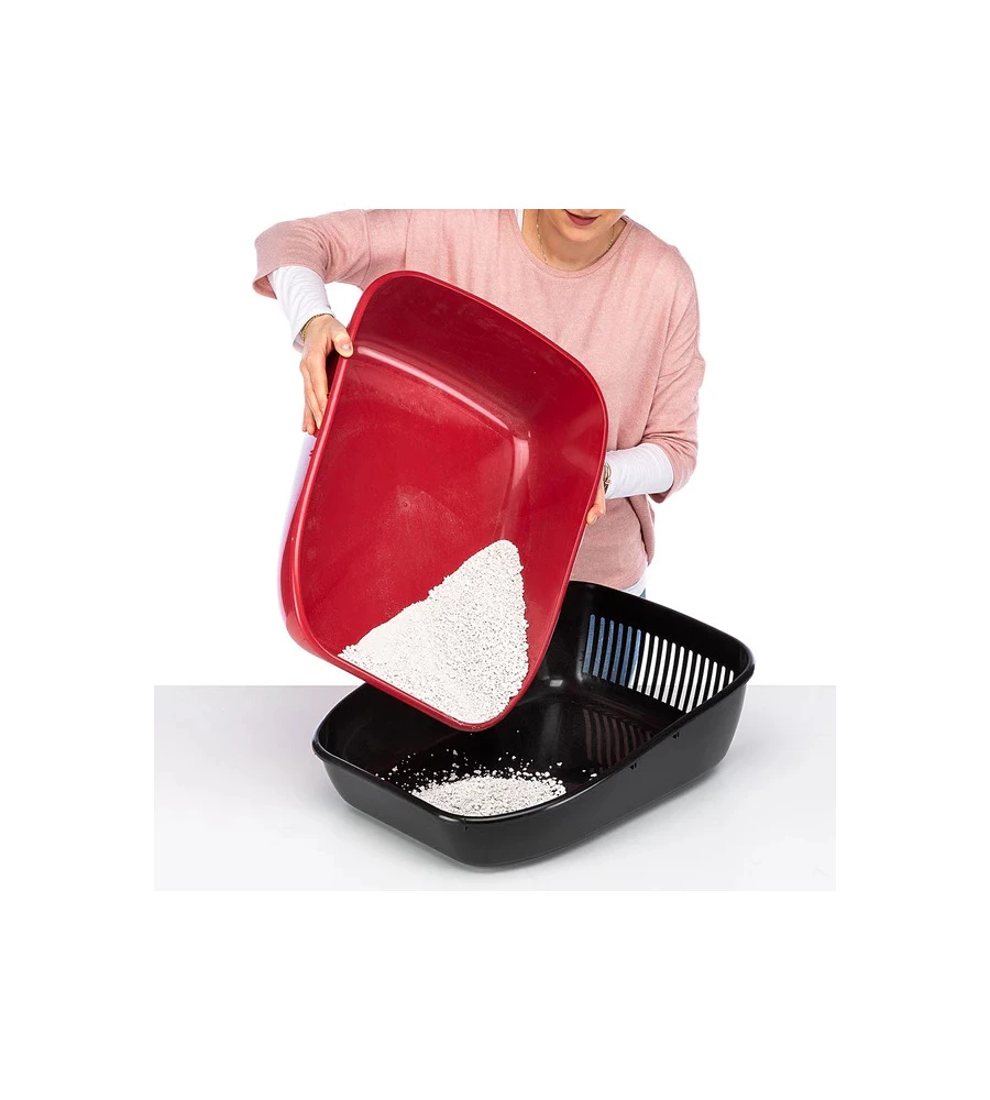 LETTIERA TOILETTE GATTO CHIUSA FERPLAST "MAGIX" BORDEAUX 45,5X55,5X39 CM