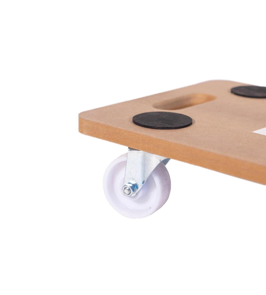 CARRELLO TRASPORTO PIEGHEVOLE EASY SYSTEM CON MANICO E RUOTE PIVOTANTI IN LEGNO PORTATA 200 KG 58X29X1,8 CM