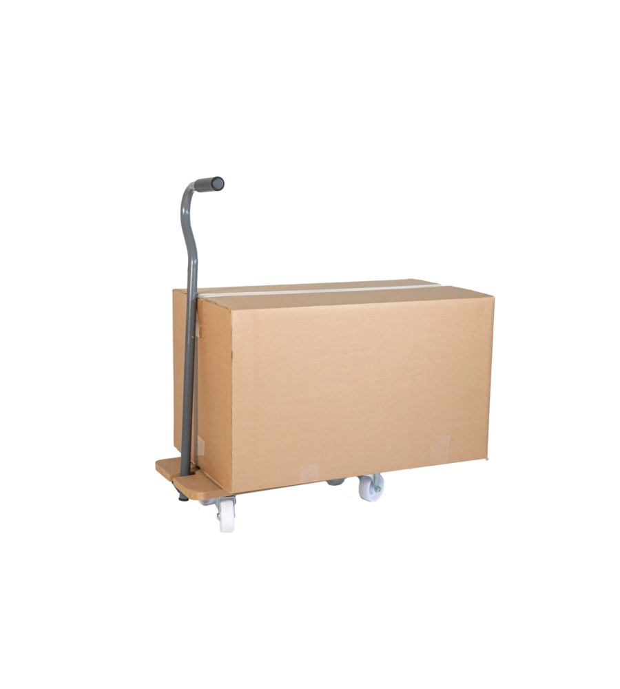 CARRELLO TRASPORTO PIEGHEVOLE EASY SYSTEM CON MANICO E RUOTE PIVOTANTI IN LEGNO PORTATA 200 KG 58X29X1,8 CM
