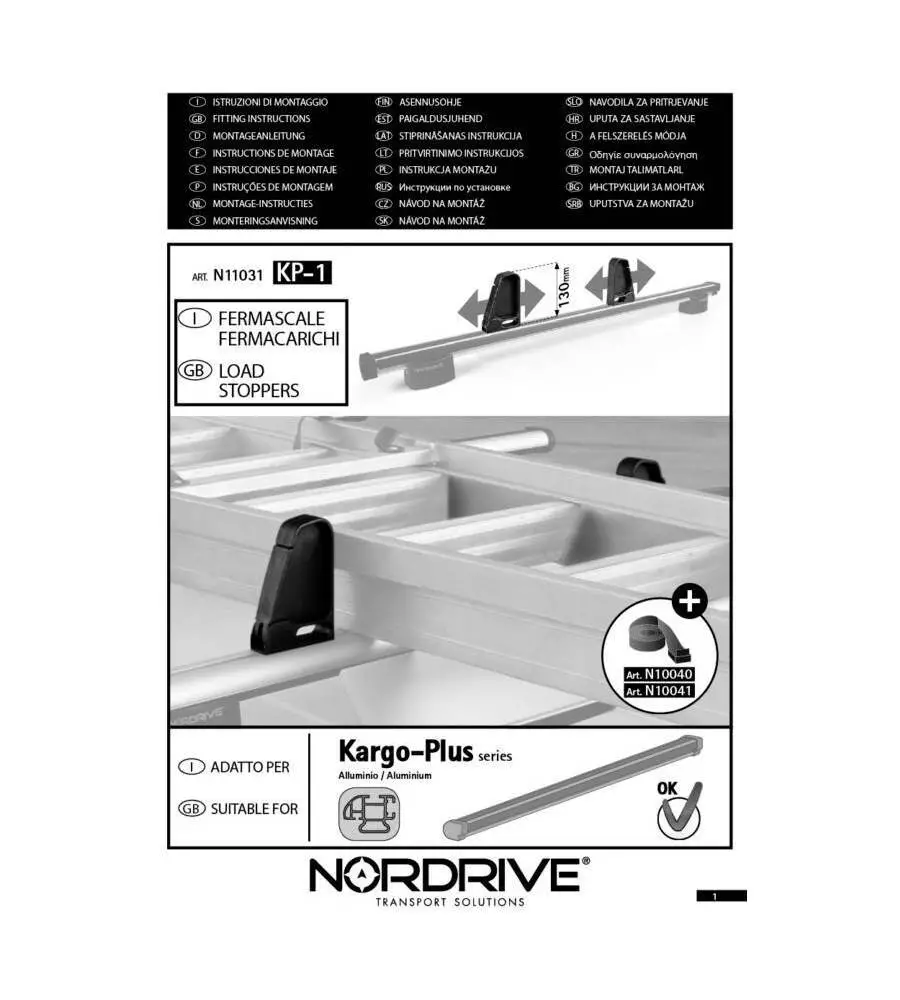 COPPIA FERMACARICO KP 1 PER BARRE KARGO PLUS  N11031