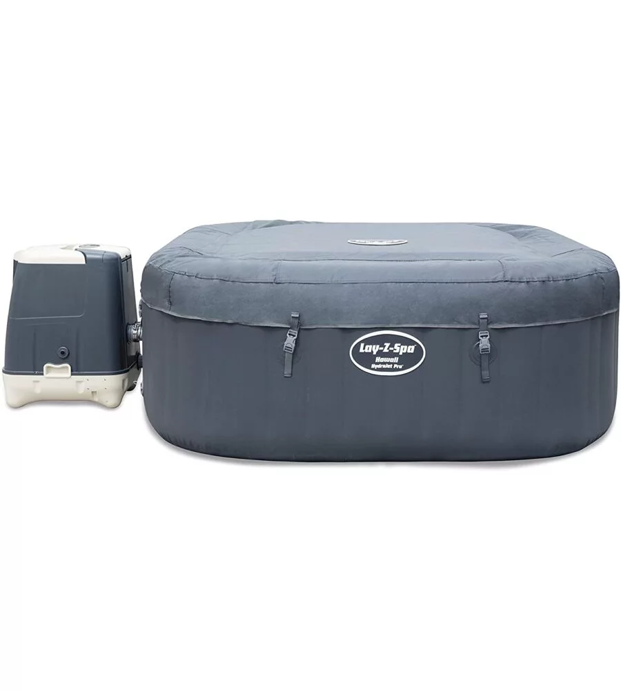 PISCINA IDROMASSAGGIO GONFIABILE RISCALDATA BESTWAY "LAY-Z-SPA HAWAII HYDROJET PRO" 4/6 PERSONE 180X180X71 CM CON COPERTURA GONFIABILE, CARTUCCIA ED EROGATORE CHEMCONNECT  - COD. 54138