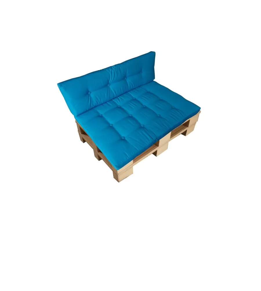 CUSCINO SCHIENALE EUROGARDEN PER DIVANO PALLET IN TESSUTO TURCHESE 120X40X10 CM