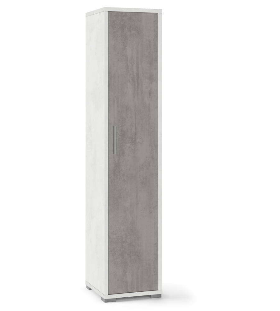COLONNA 1 ANTA CEMENTO E OSSIDO BIANCO, 39X182X41 CM
