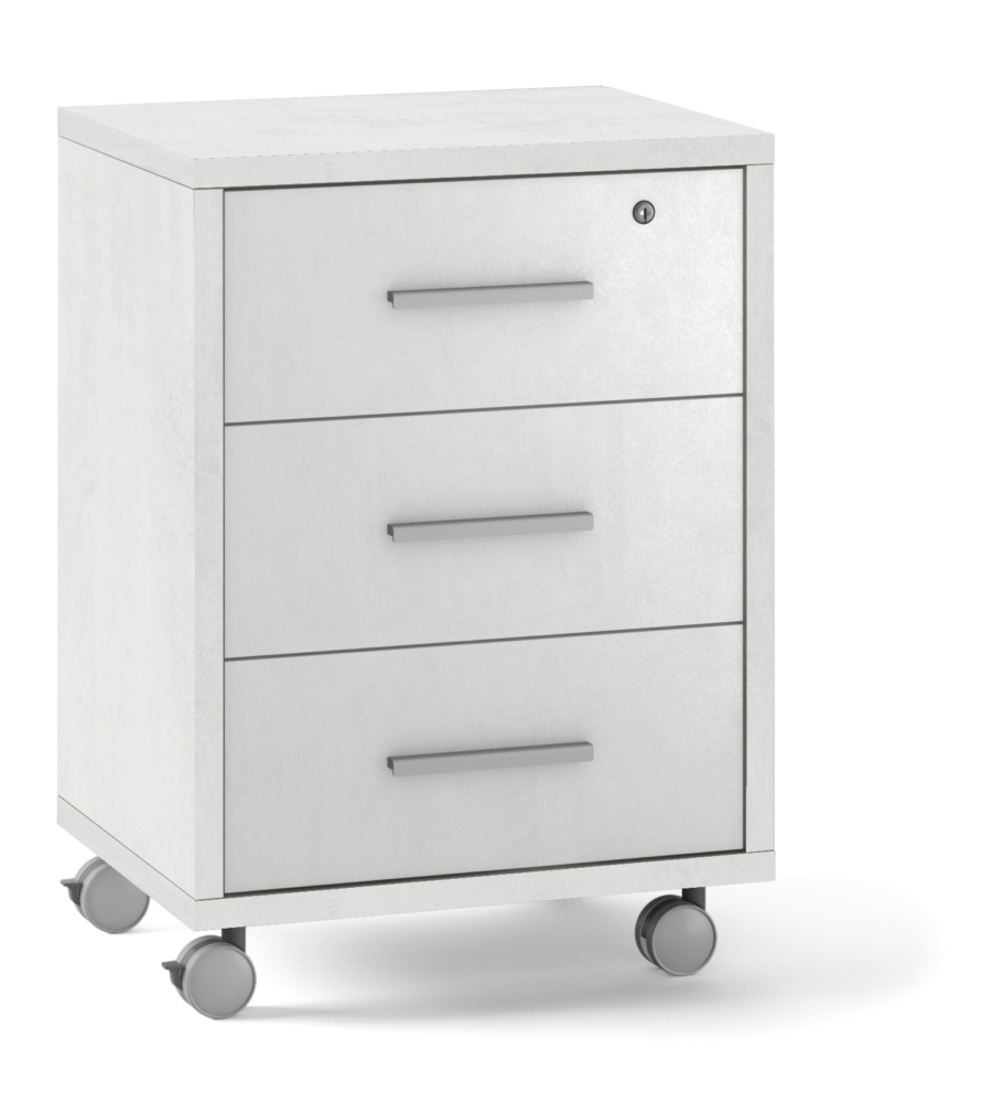 CASSETTIERA 3 CASSETTI BIANCO OSSIDO, 51X71X41 CM