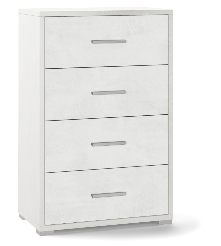 CASSETTIERA 4 CASSETTI OSSIDO BIANCO, 71X110X41 CM