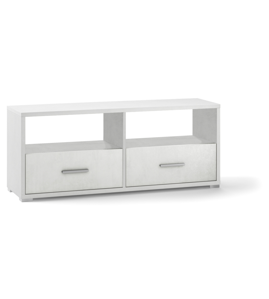 MOBILE 2 CASSETTI FINITURA BIANCO OSSIDO, 139X57X41 CM