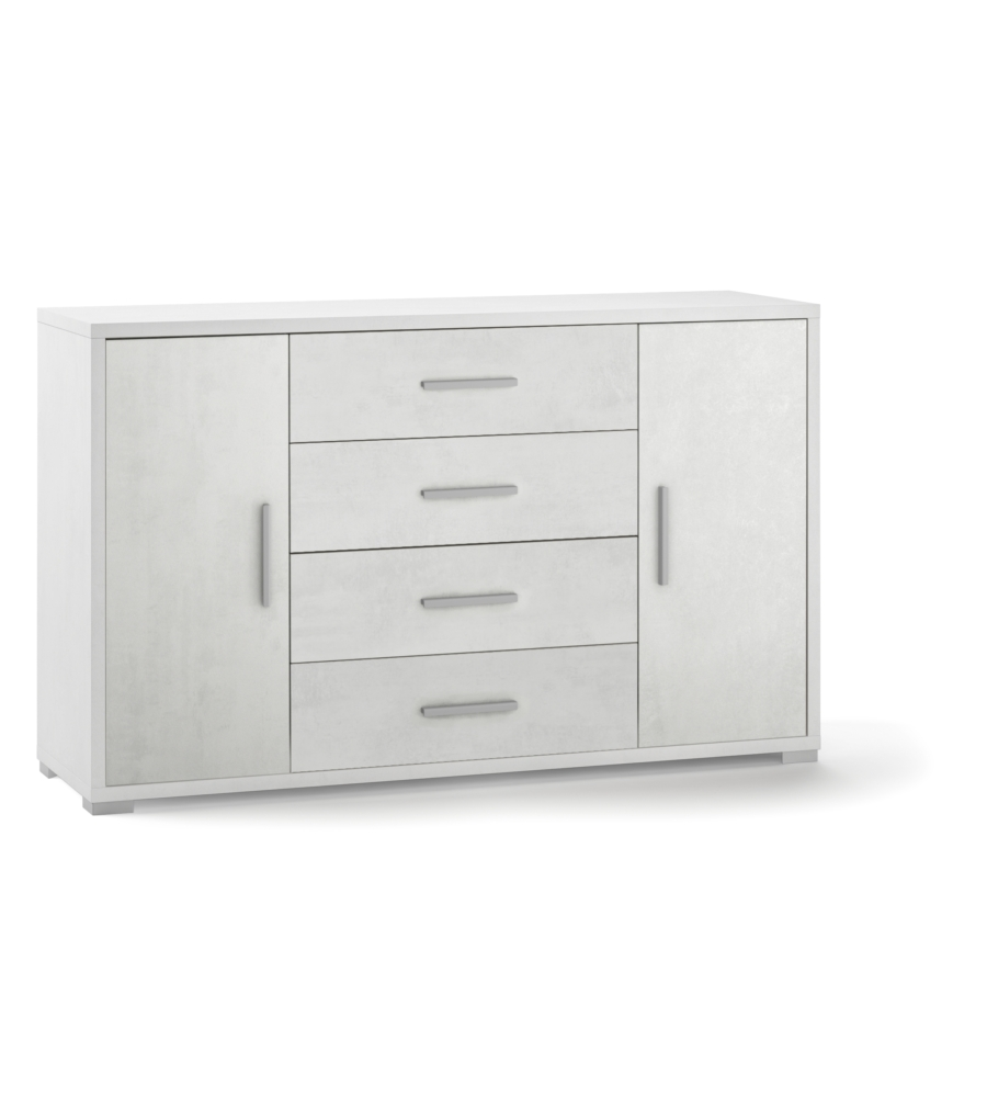 MOBILE 2 ANTE 4 CASSETTI BIANCO, 137X84X41 CM