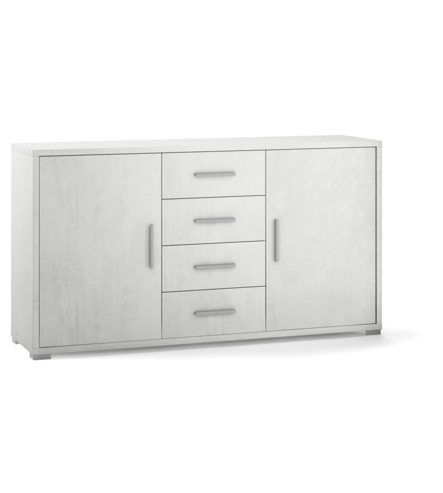 MOBILE 2 ANTE 4 CASSETTI BIANCO, 154X84X41 CM