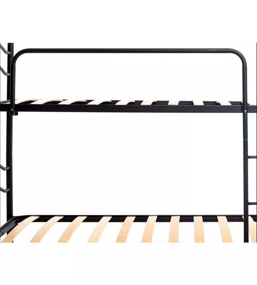 LETTO A CASTELLO CON RETE A DOGHE 2 CUSCINI E 2 MATERASSI, 203X145,5X83 CM