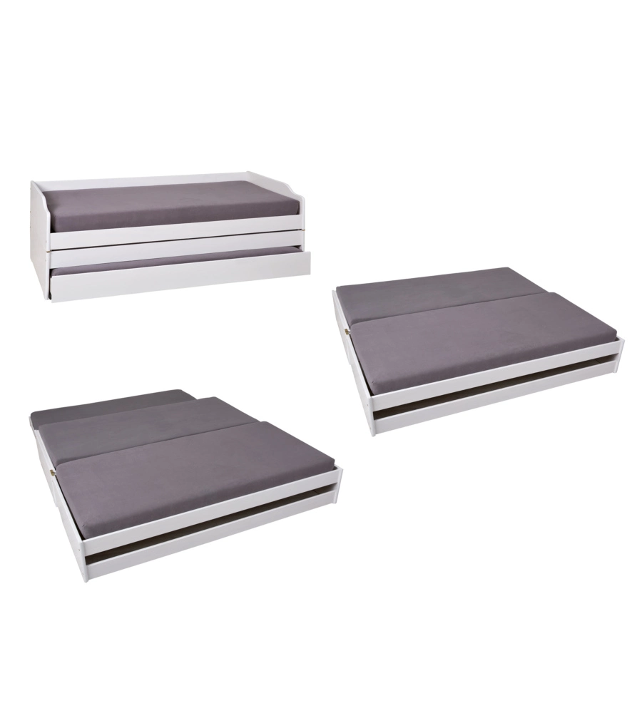 LETTO SINGOLO TRASFORMABILE IN 3 LETTI 90X200 CM