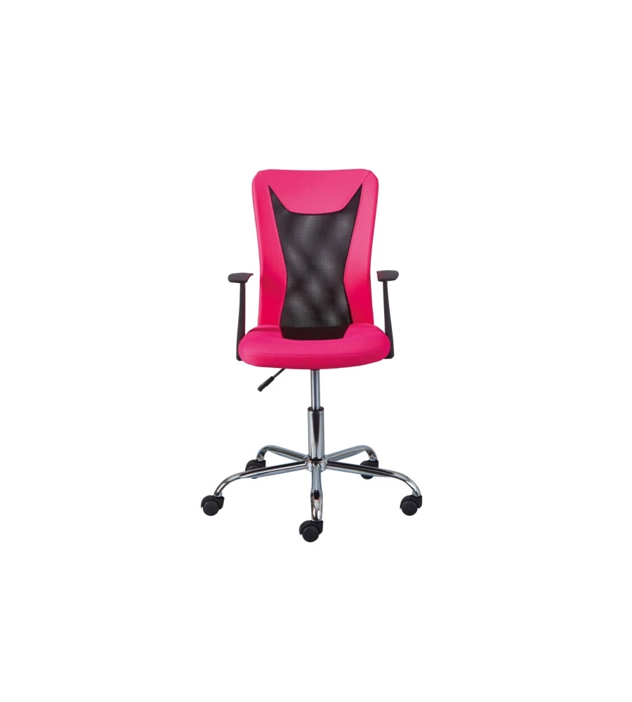 POLTRONCINA UFFICIO CON BRACCIOLI TRASPIRANTE ED ELEVABILE DA 85-95 CM