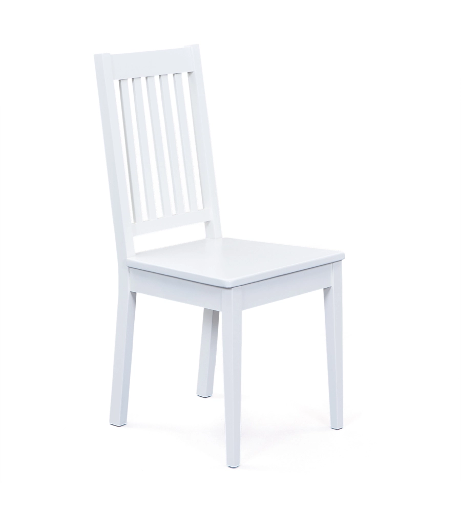 SET 2 SEDIE IN FAGGIO MASSELLO TINTO BIANCO, 42,5X50X95 CM