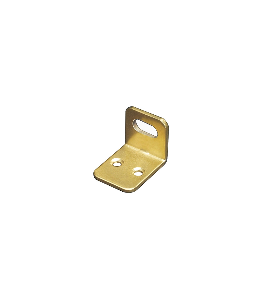 SQUADRETTA PER ARMADI CON ASOLA ORIZZONTALE OTTONATA 22 X 28 X 21 SPESSORE 2 MM. - 4 PZ.