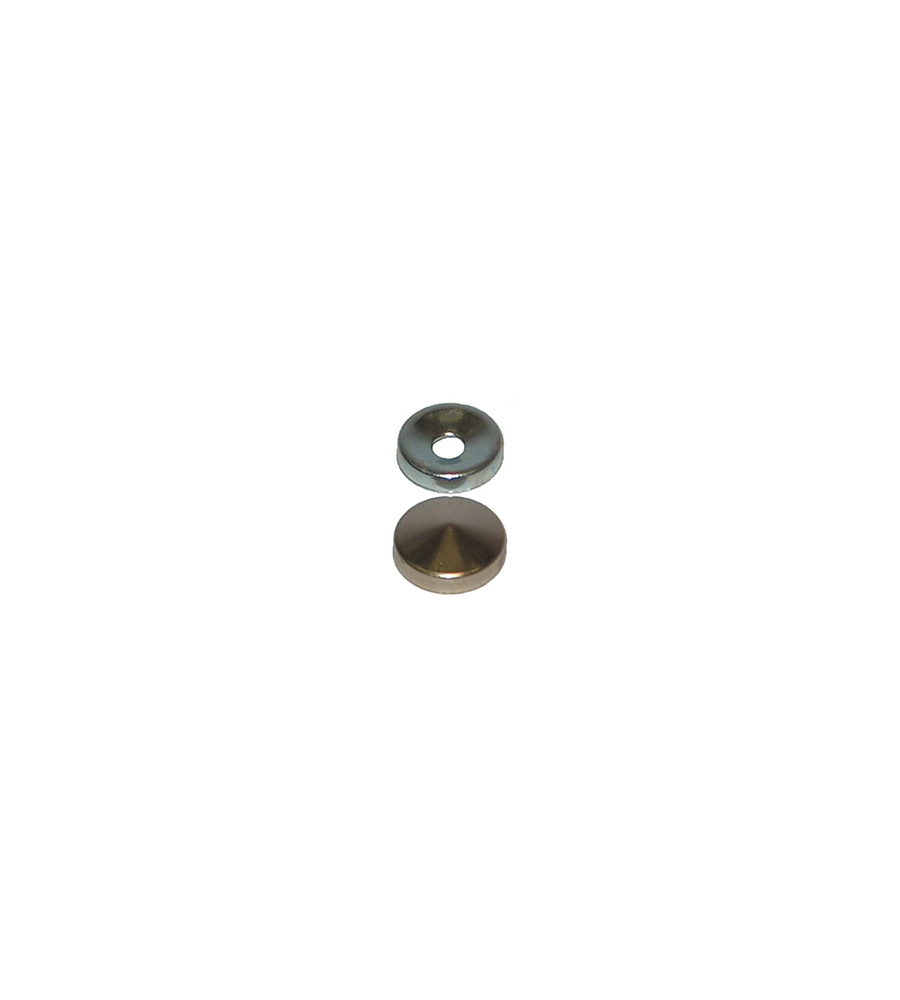 BORCHIE COPRIVITE CONICHE IN OTONE NICHELATO Ø 16 MM. 12 PZ.