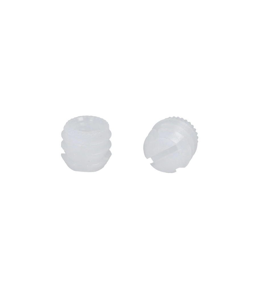 BUSSOLE FILETTATE IN NYLON - M6 - Ø 11 MM. TRASPARENTE 20 PZ.