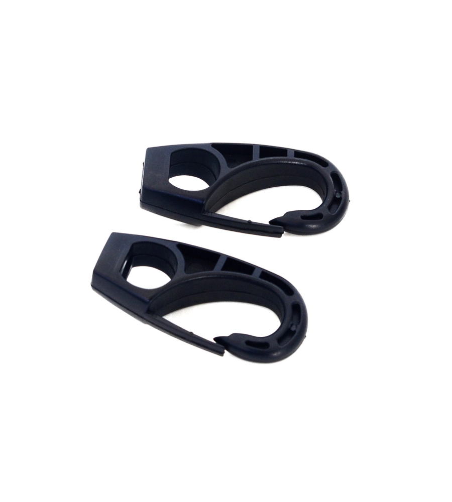 GANCI A MOSCHETTONE IN NYLON NERO RICAMBIO PER ELASTICI Ø 8 MM. 2 PZ.