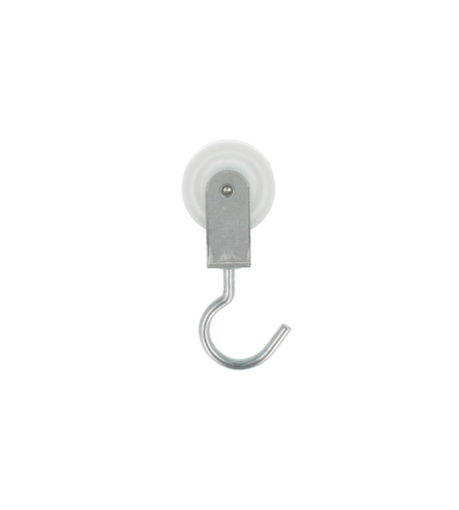 CARRUCOLA AD 1 GOLA CON GANCIO GIREVOLE Ø 40 MM.