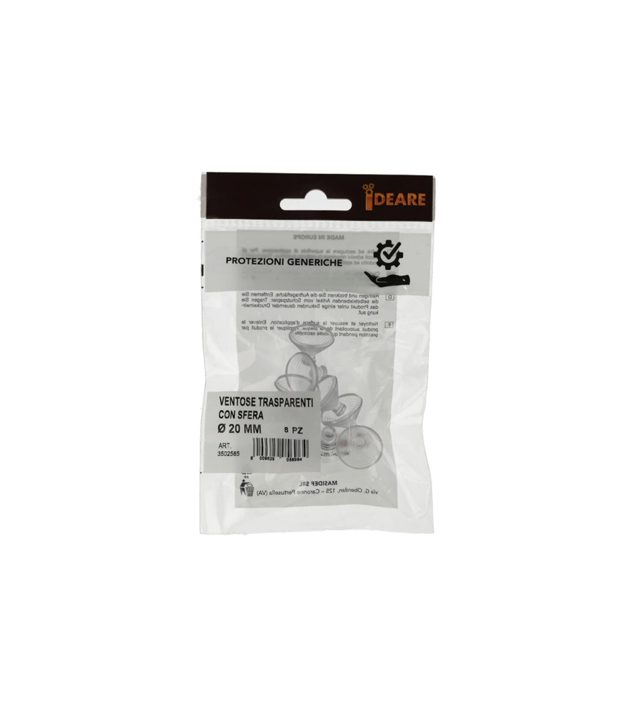 VENTOSE TRASPARENTI Ø 20 MM. 8 PZ.