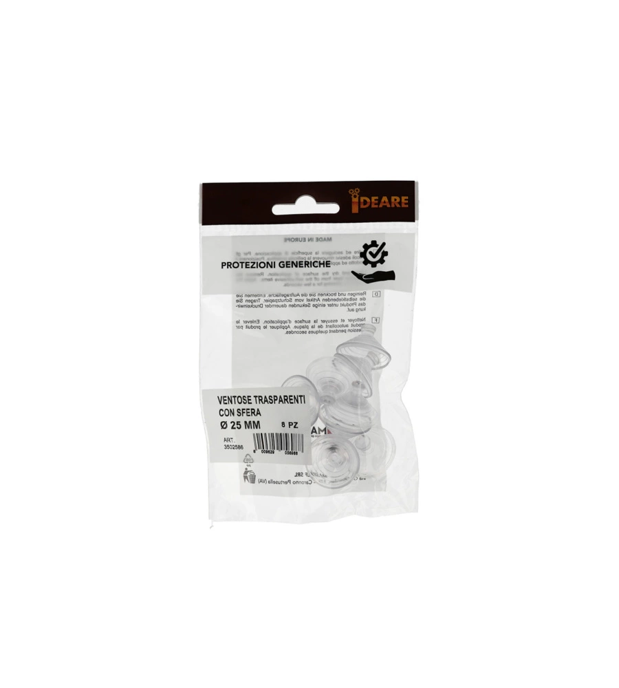 VENTOSE TRASPARENTI Ø 25 MM. 8 PZ.