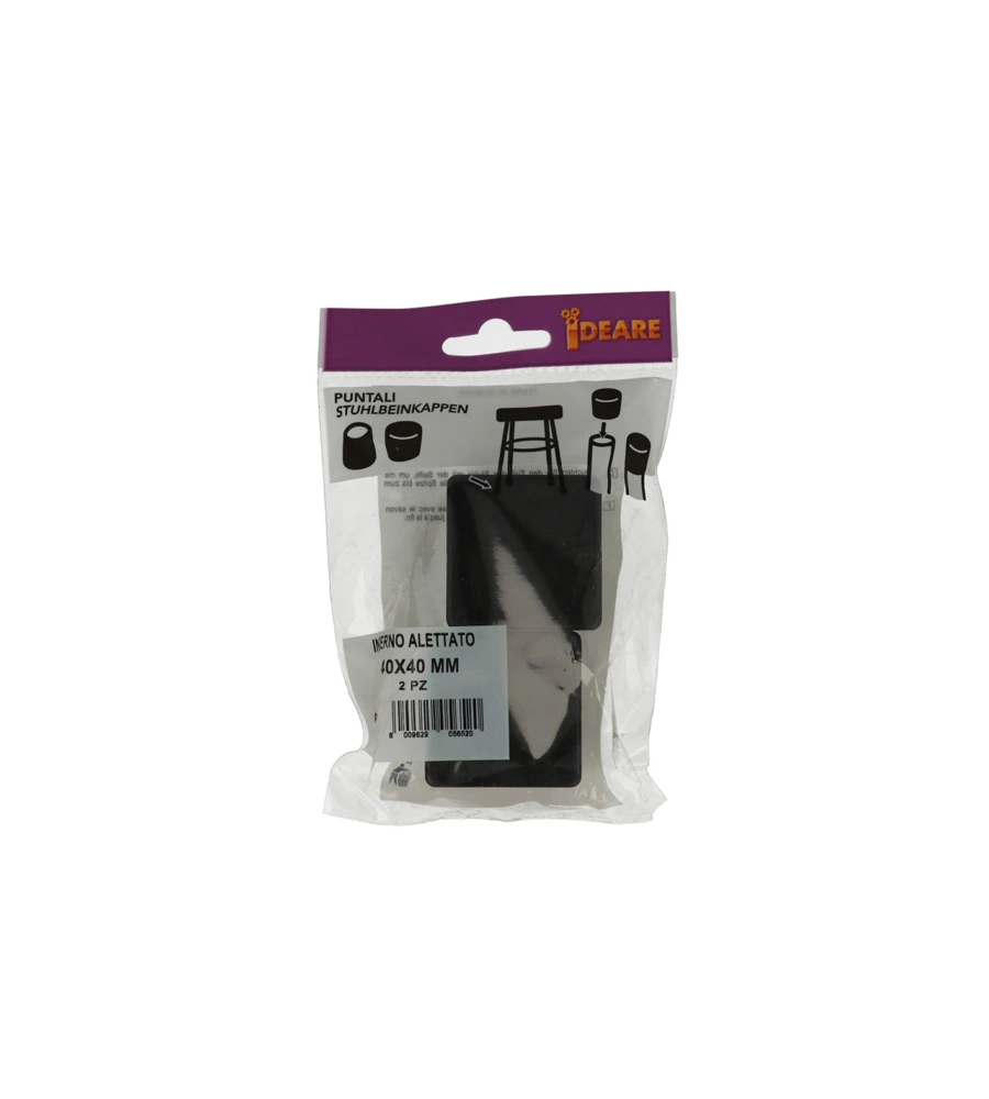PUNTALI INTERNI ALETTATI QUADRI NERI 40 X 40 MM. 2 PZ.