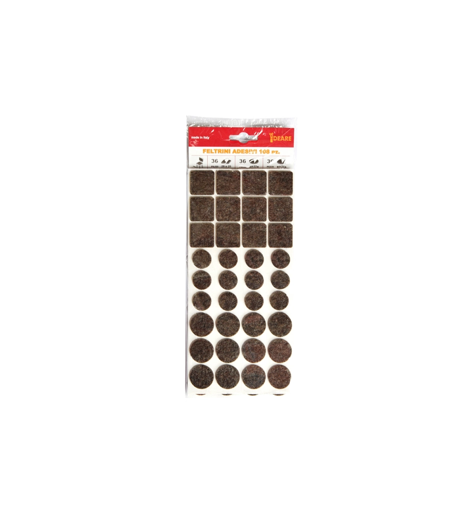 FELTRINI ADESIVI ASSORITITI MARRONI 108 PZ.