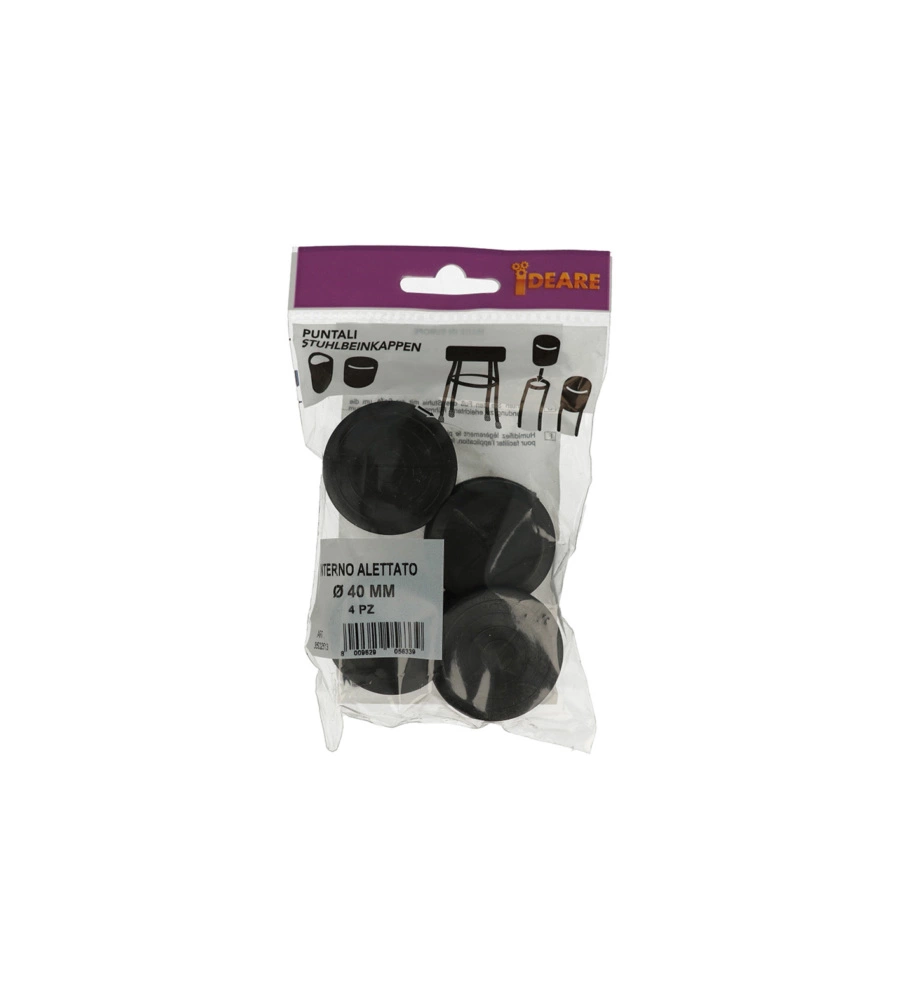 PUNTALI INTERNI ALETTATI TONDI NERI Ø 40 MM. 4 PZ.