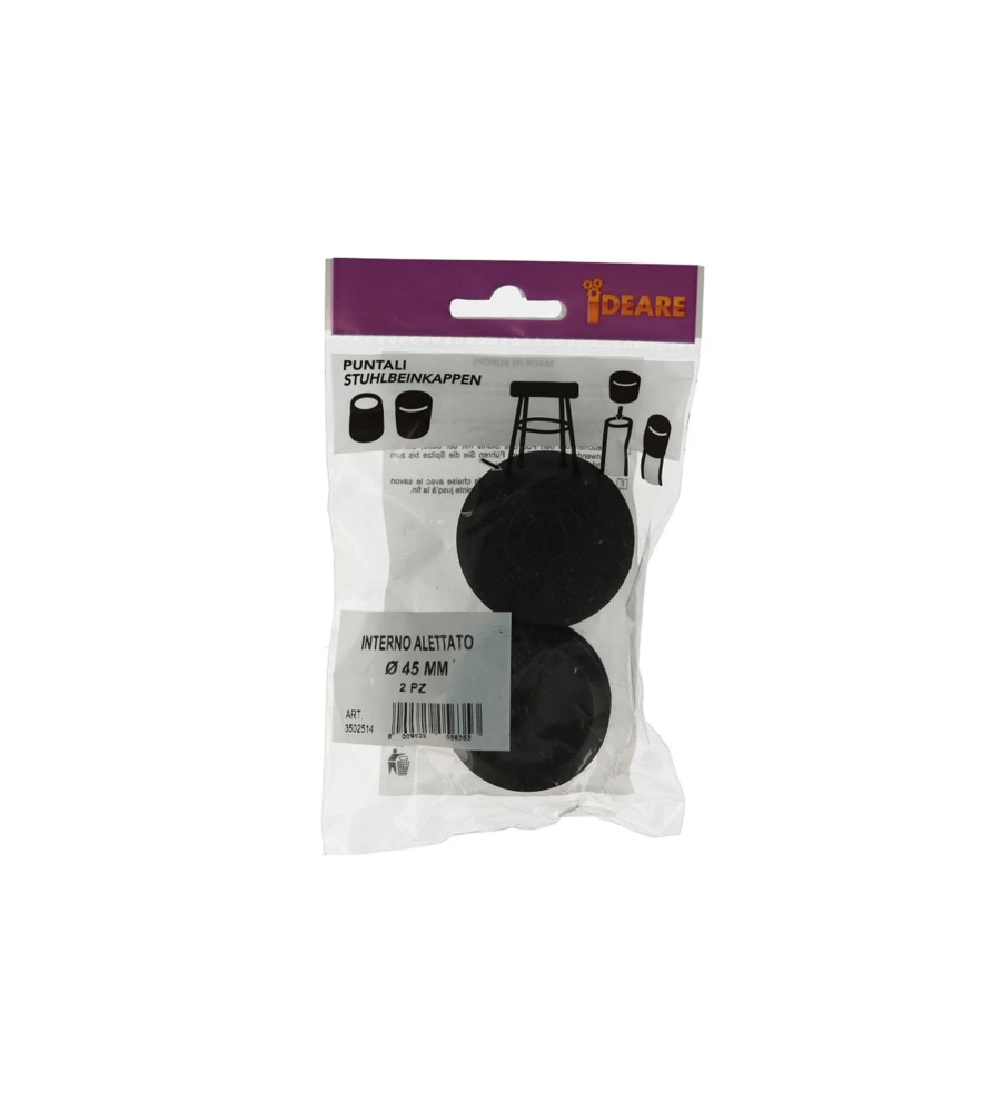 PUNTALI INTERNI ALETTATI TONDI NERI Ø 45 MM. 2 PZ.