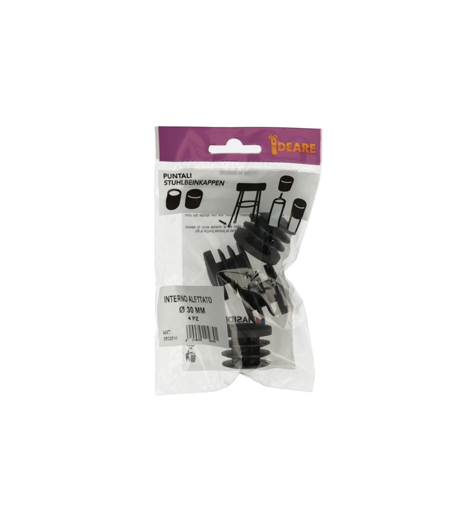 PUNTALI INTERNI ALETTATI TONDI NERI Ø 30 MM. 4 PZ.