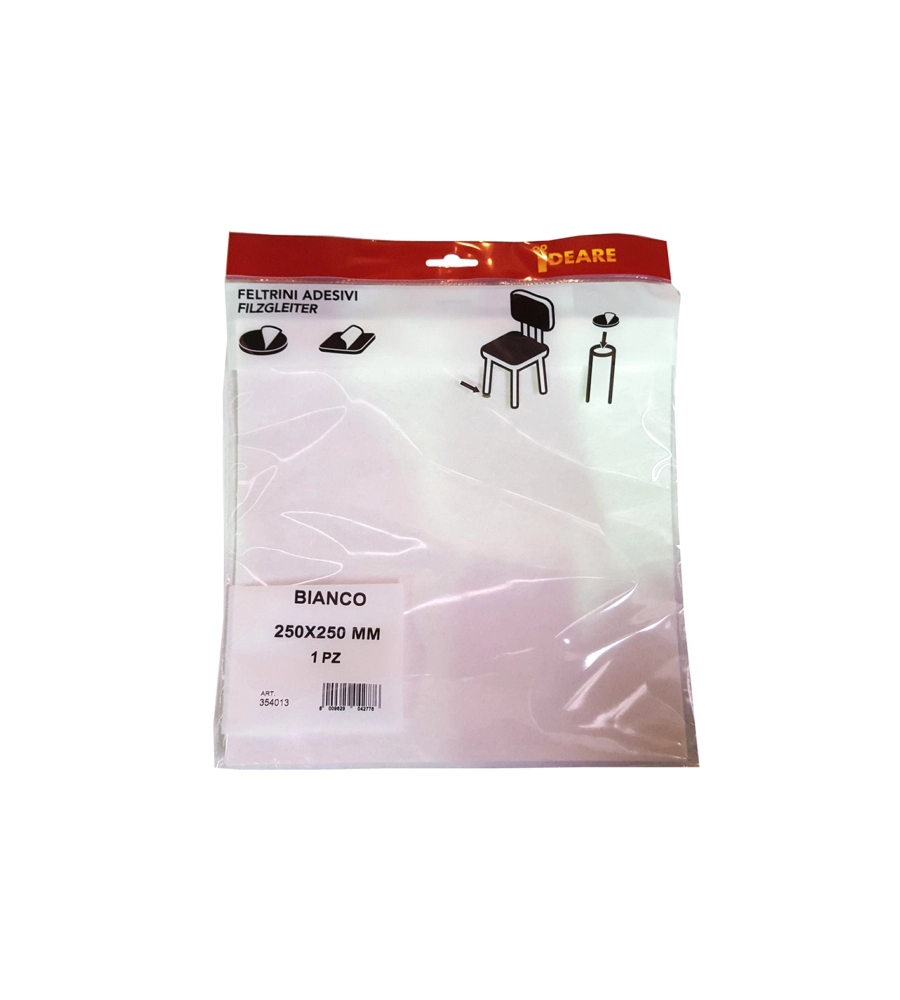 FELTRINO ADESIVO QUADRATO 250 X 250 MM. - BIANCO - 1 PZ.